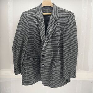 Vintage Michael Sterns Camel Hair Blazer Jacket Sports Coat Black White 46R EUC